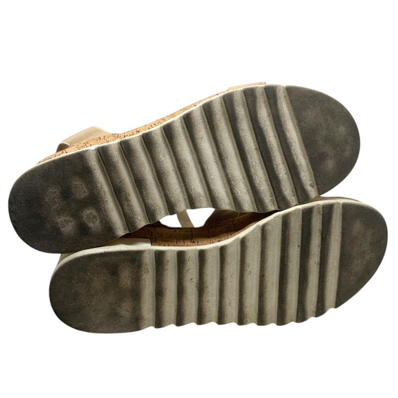 Steve Madden Bandi Sz 9.5 Flatform Platform Cork Wedge Sandals Strappy Lug Sole - Picture 9 of 9
